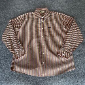 Faconnable Shirt Mens XL‎ Long Sleeve Button Up Striped Cotton Dress Casual